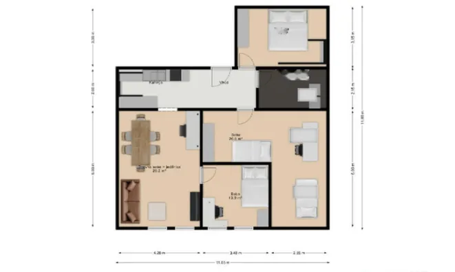 Недвижимость Квартира 1.5-комнатная Подутик: 17