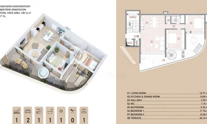 Недвижимость Three-room apartment in the center: 3