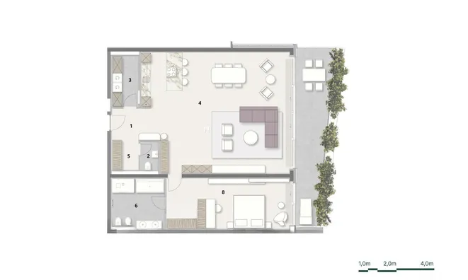 Недвижимость 2-room apartment in the center: 7