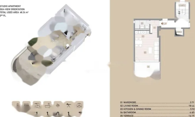 Недвижимость Однокомнатная квартира в центре: 4