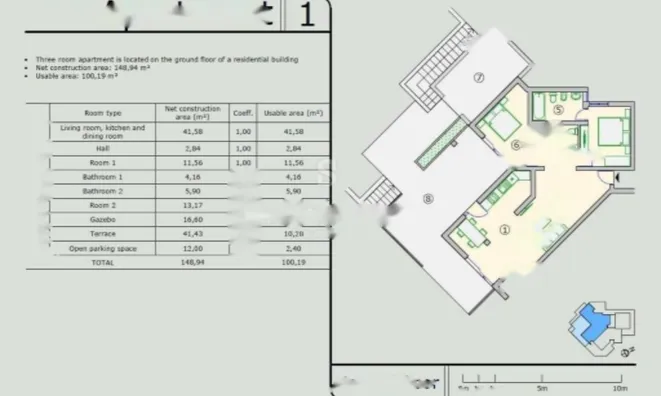 Недвижимость Трёхкомнатная квартира в центре: 17