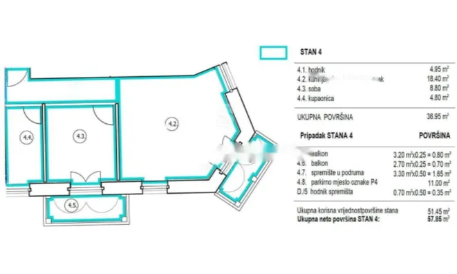 Недвижимость Двухкомнатная квартира, Центр: 4