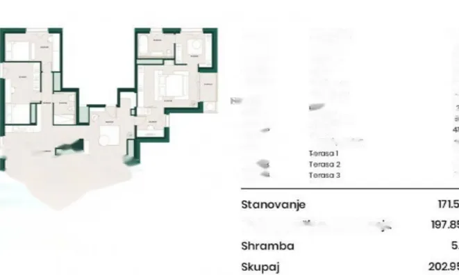 Недвижимость Квартира, 4 комнаты, Жешка: 3