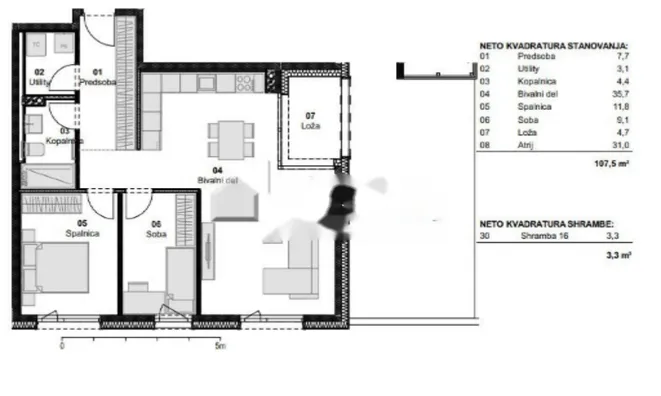 Недвижимость Трёхкомнатная квартира Шмарье: 3