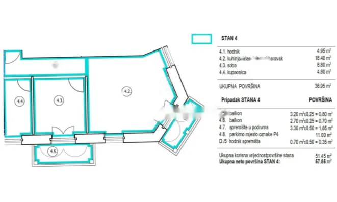 Недвижимость Двухкомнатный на втором этаже в центре Опатии: 4