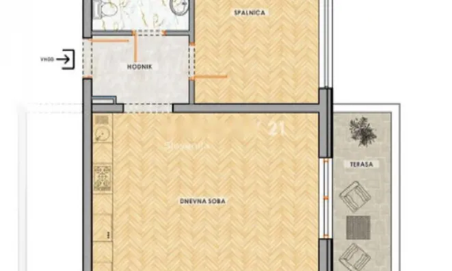 Недвижимость Квартира 2-х комнатная в Сече: 6