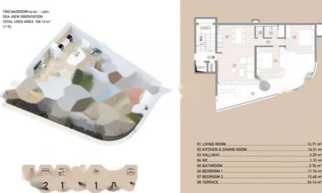 Недвижимость Трехкомнатная квартира в центре: 8