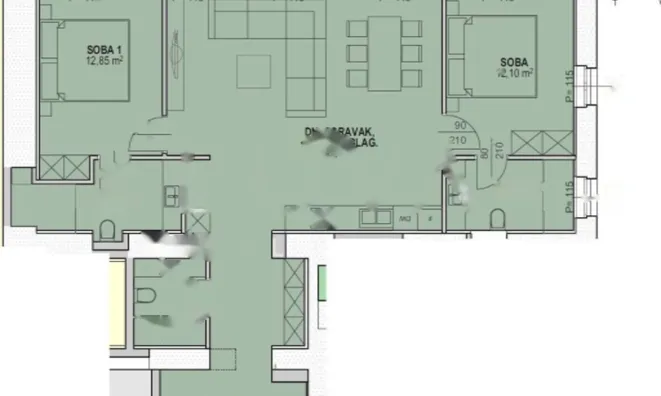 Недвижимость Трёхкомнатная квартира Центр: 14