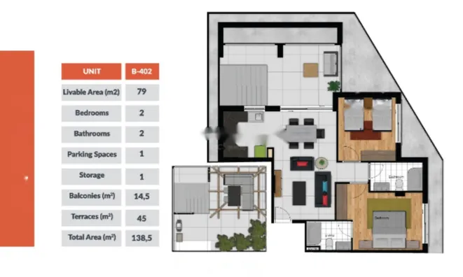 Недвижимость 2 Bedroom Apartment For sale, Larnaca City: 4