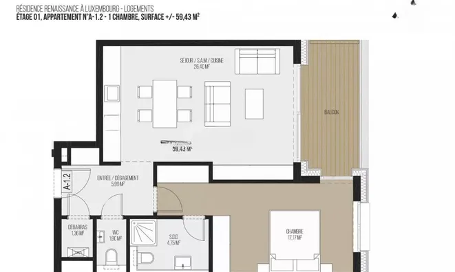 Недвижимость Apartment 1 bedroom for sale in Luxembourg-Belair: 3