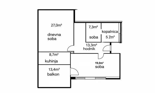 Недвижимость Трёхкомнатная квартира Порторож: 9