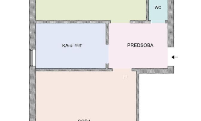 Квартира 1,5 комнаты в Шишке