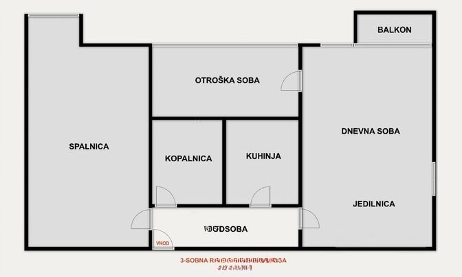 Apartment 2-room, Bežigrad