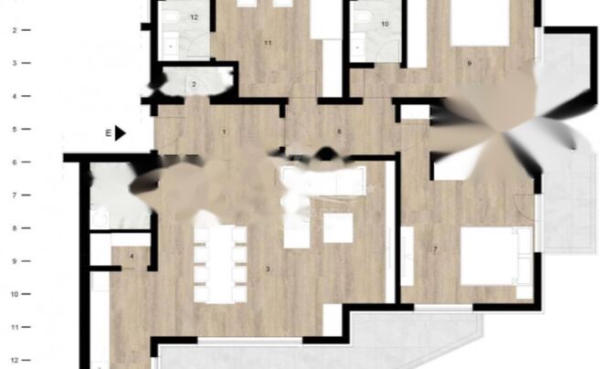 Трехкомнатная квартира Центр