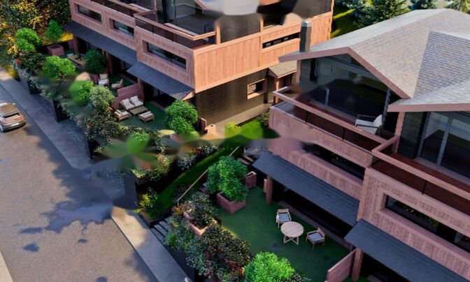 3-sided house with large garage near Ordino center